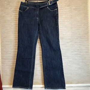 Michael Kors bootcut BLUE rhinestone belt jeans NWOT SIZE 12